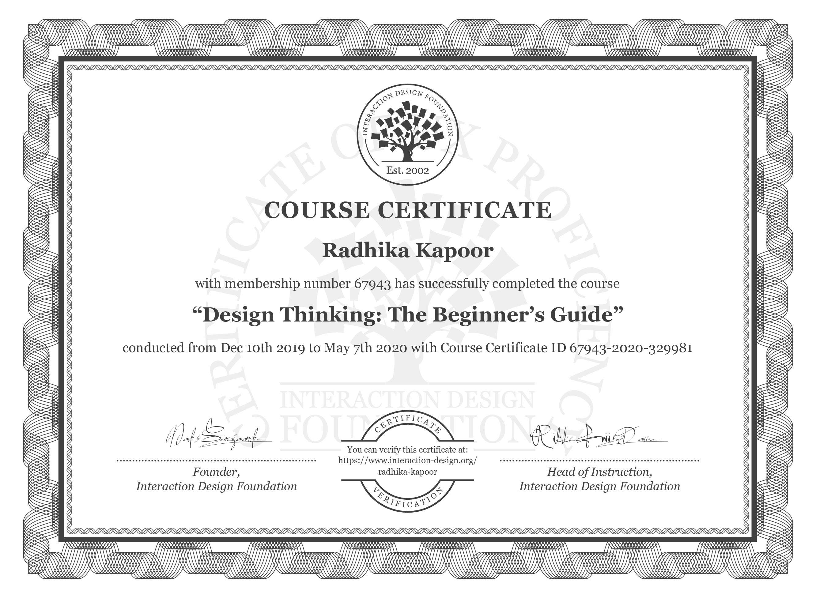 Design Thinking Certificate